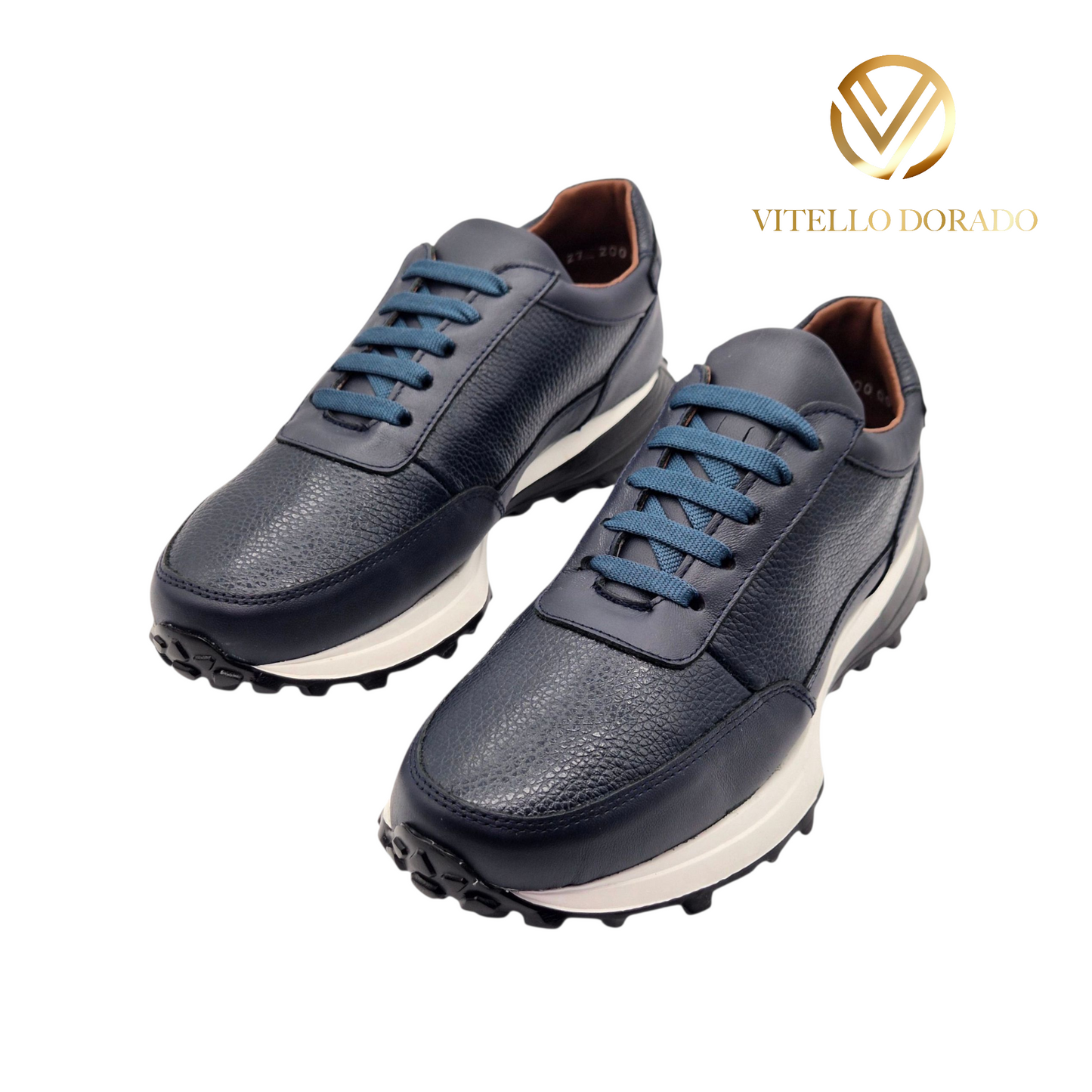 Sneakers Tiago Azul Piel Venado