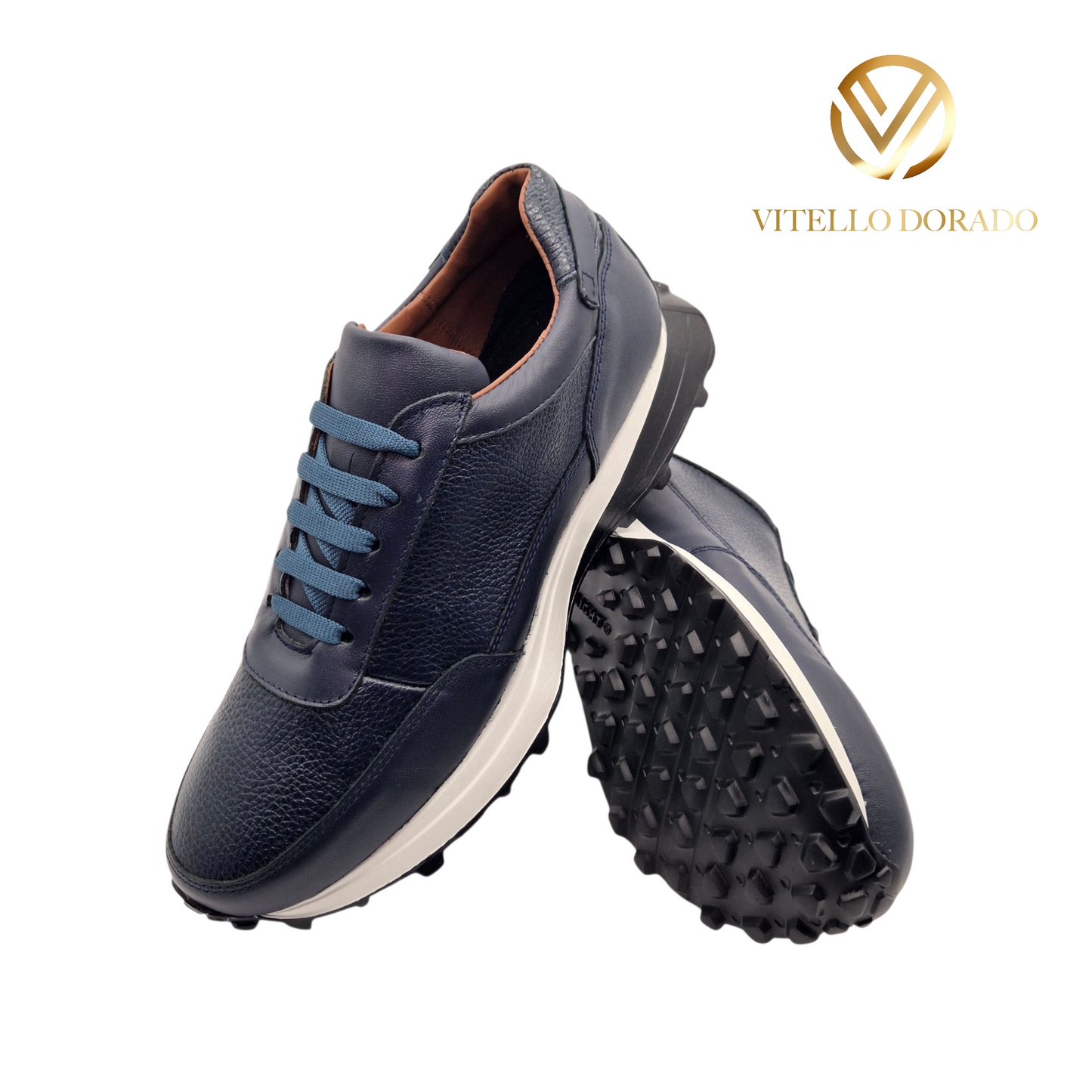 Sneakers Tiago Azul Piel Venado