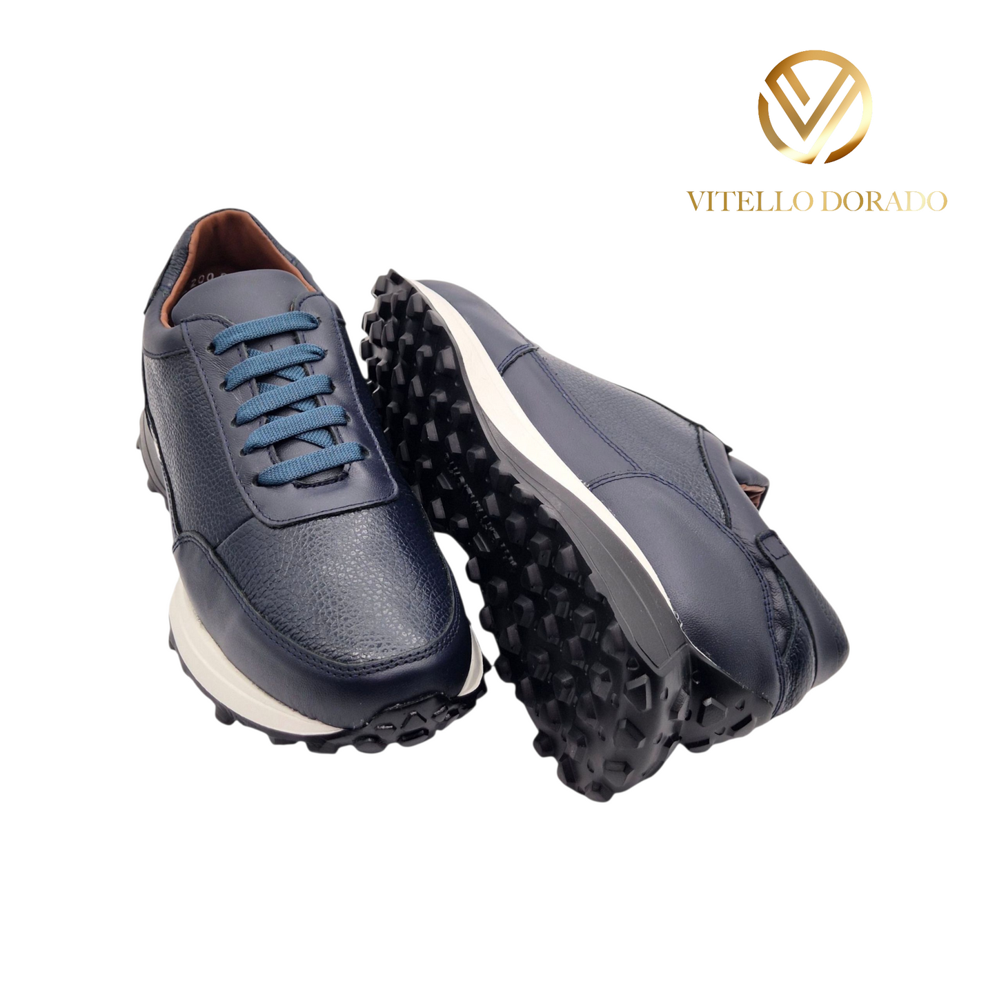 Sneakers Tiago Azul Piel Venado